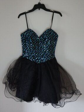 DEB Mini Blue Sequin Tool Dress size 7/8